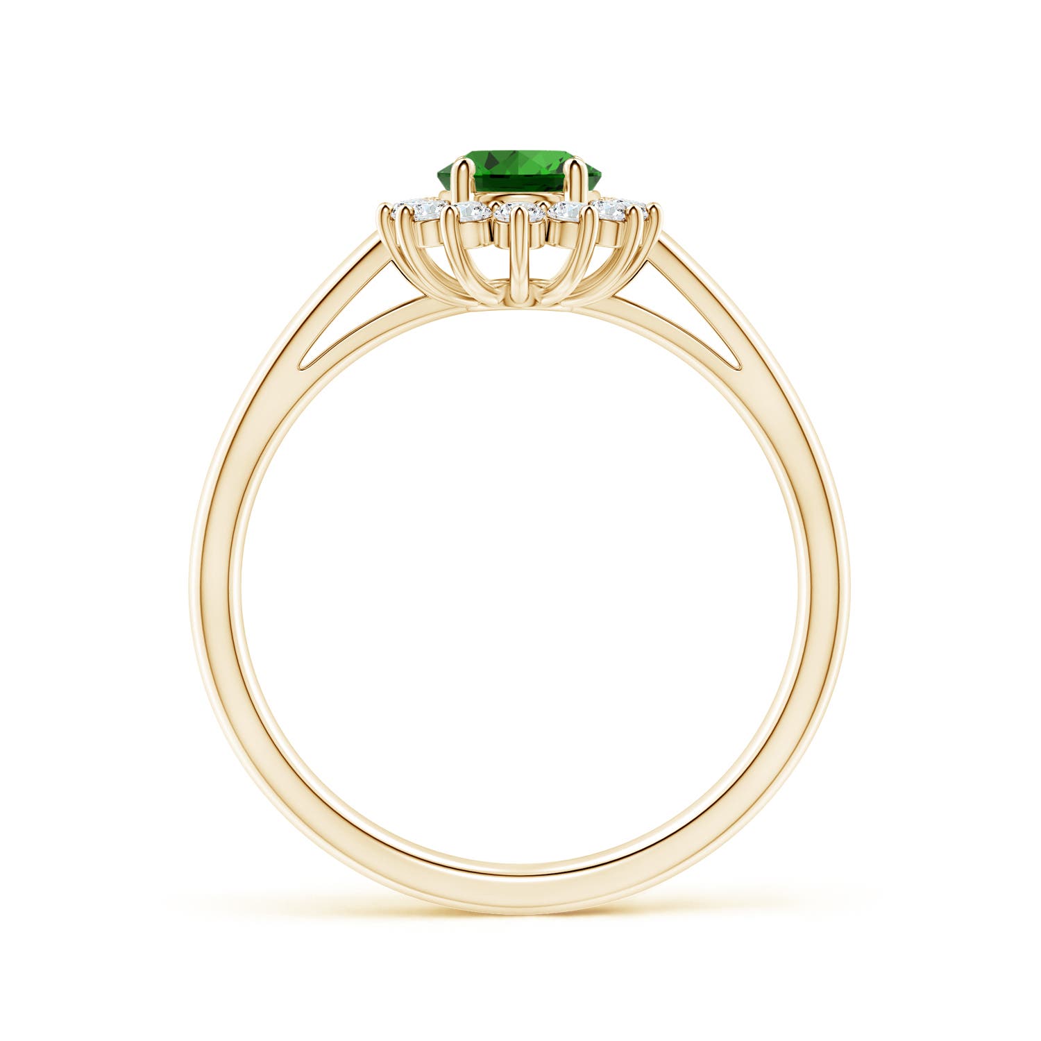 Premium - Lab-Grown Emerald / 0.91 CT / 14 KT Yellow Gold