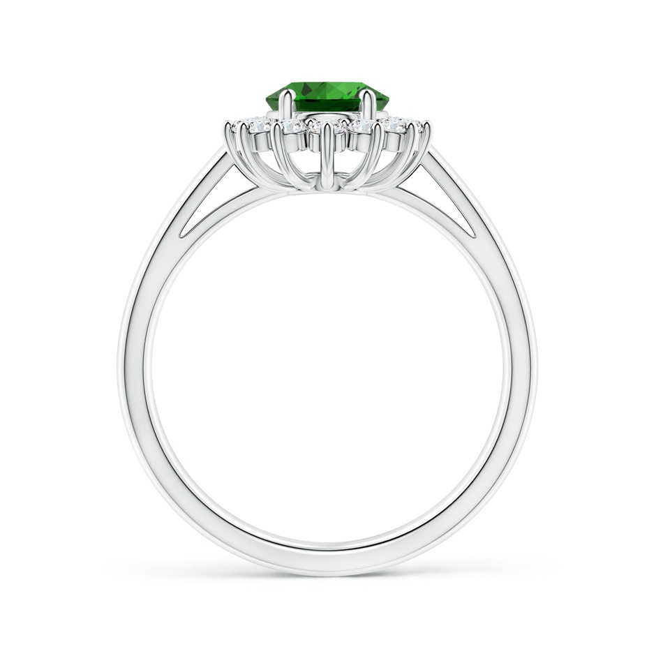 8x6mm Labgrown Lab-Grown Princess Diana Inspired Emerald Ring with Diamond Halo in P950 Platinum side 199