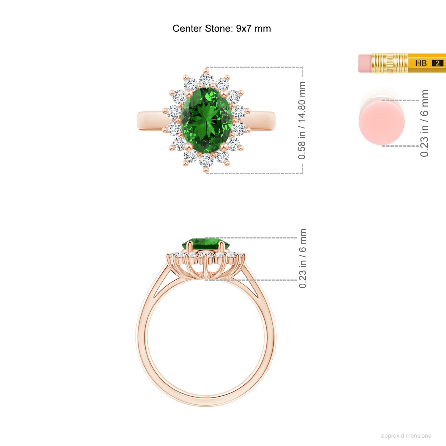 Premium - Lab-Grown Emerald / 1.99 CT / 14 KT Rose Gold