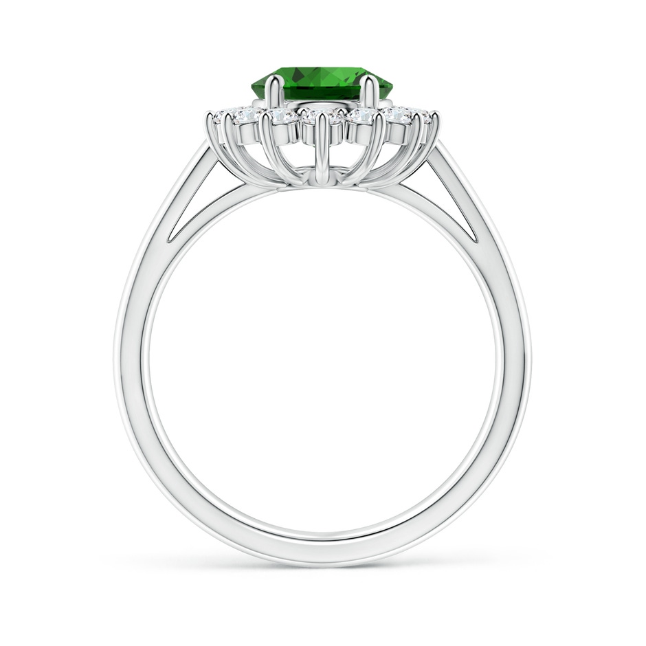 9x7mm Labgrown Lab-Grown Princess Diana Inspired Emerald Ring with Diamond Halo in White Gold side 199