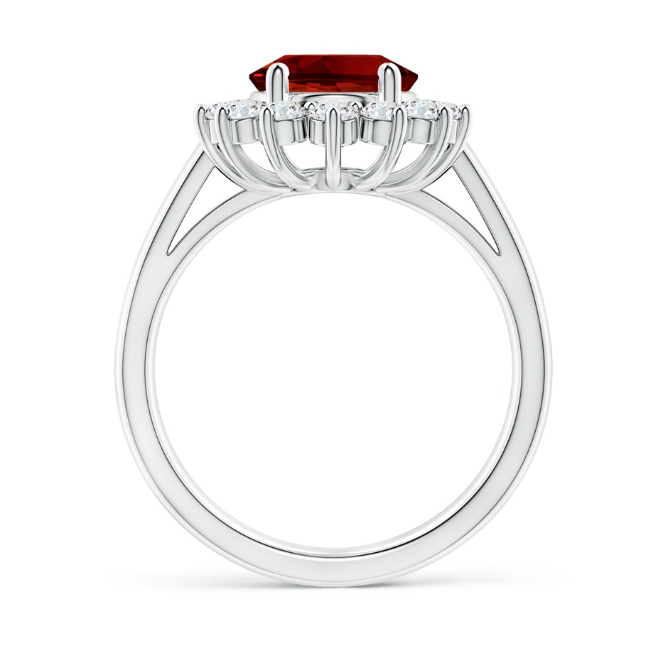10x8mm Labgrown Lab-Grown Princess Diana Inspired Ruby Ring with Lab Diamond Halo in P950 Platinum side 199
