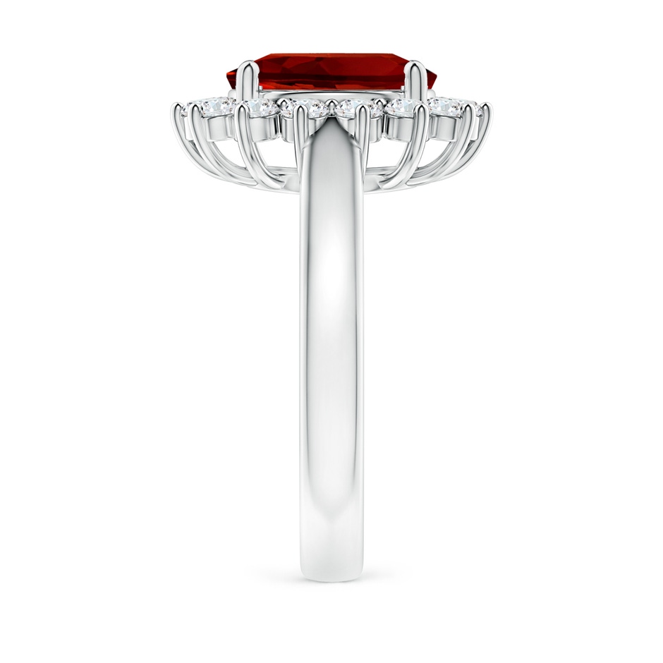 10x8mm Labgrown Lab-Grown Princess Diana Inspired Ruby Ring with Lab Diamond Halo in P950 Platinum side 299