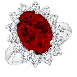 Classic Platinum Lab Grown Ruby Rings