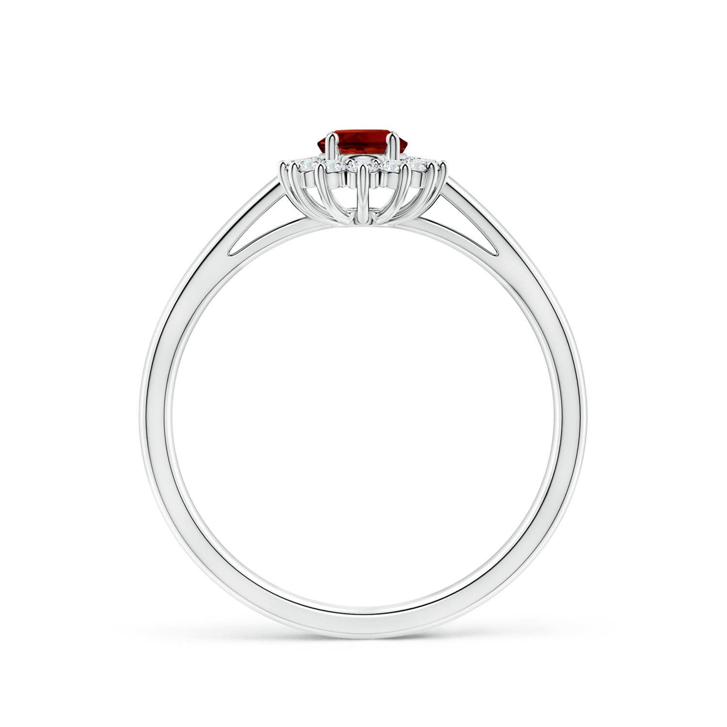 Premium - Lab-Grown Ruby / 0.36 CT / 14 KT White Gold