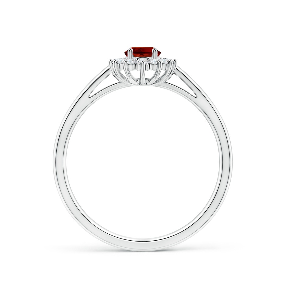6x4mm Labgrown Lab-Grown Princess Diana Inspired Ruby Ring with Lab Diamond Halo in White Gold side 199