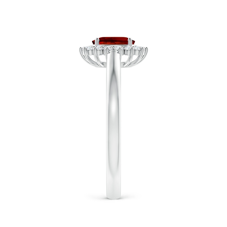 6x4mm Labgrown Lab-Grown Princess Diana Inspired Ruby Ring with Lab Diamond Halo in White Gold side 299