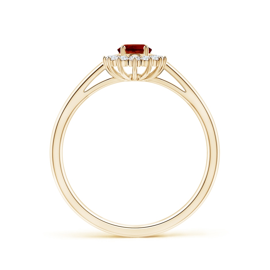 6x4mm Labgrown Lab-Grown Princess Diana Inspired Ruby Ring with Lab Diamond Halo in Yellow Gold side 199