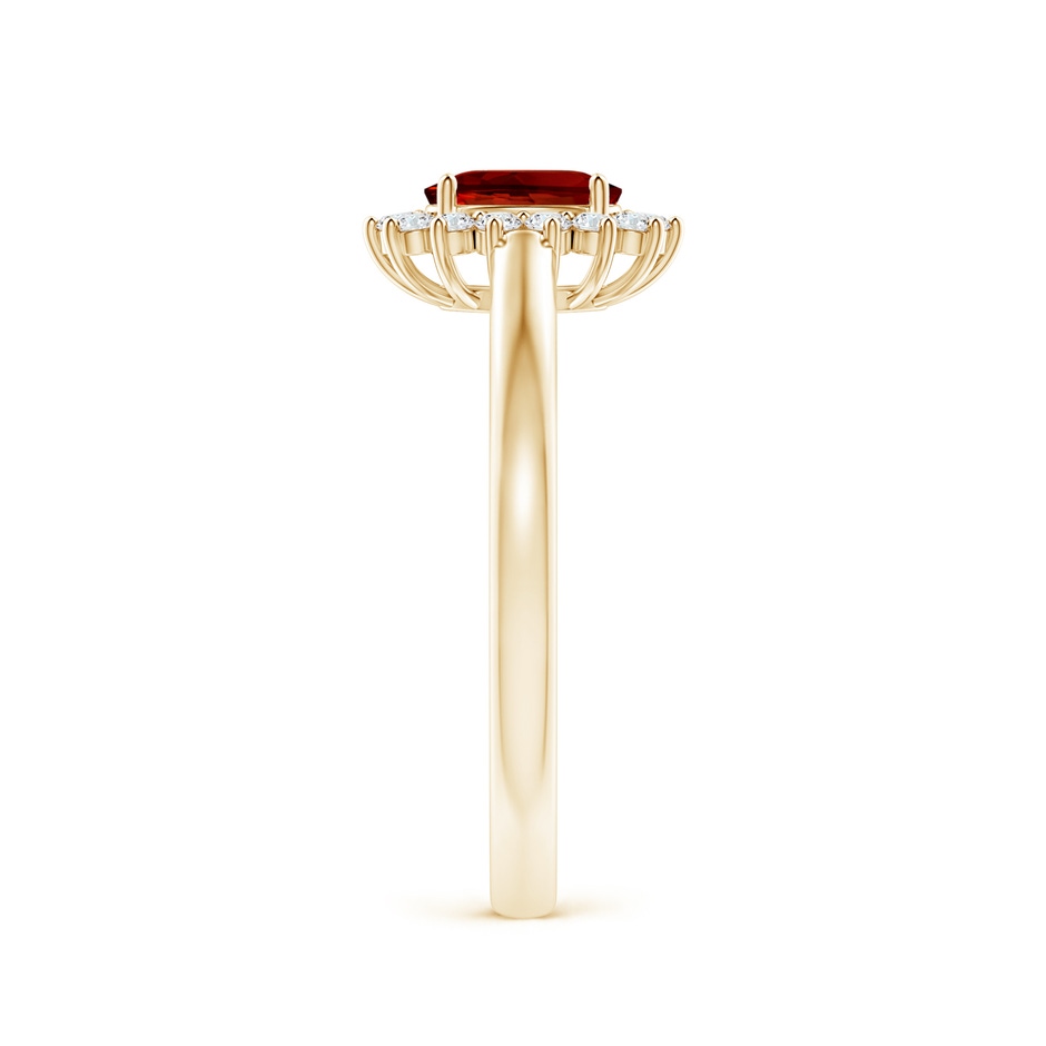 6x4mm Labgrown Lab-Grown Princess Diana Inspired Ruby Ring with Lab Diamond Halo in Yellow Gold side 299