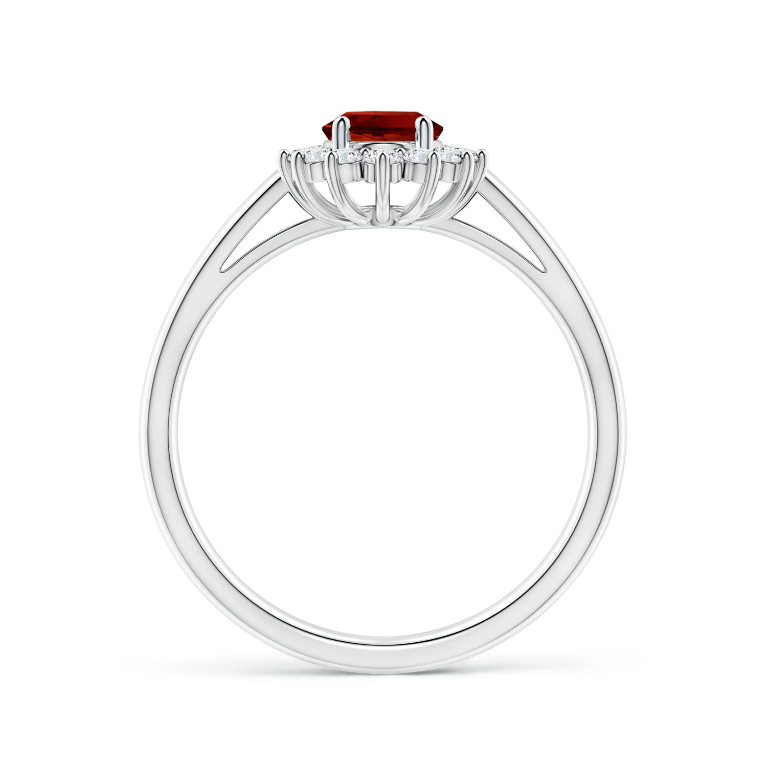 Premium - Lab-Grown Ruby / 1.25 CT / 18 KT White Gold