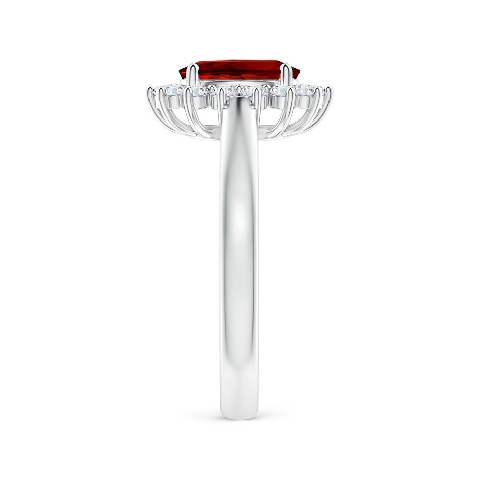 8x6mm Labgrown Lab-Grown Princess Diana Inspired Ruby Ring with Lab Diamond Halo in P950 Platinum side 299