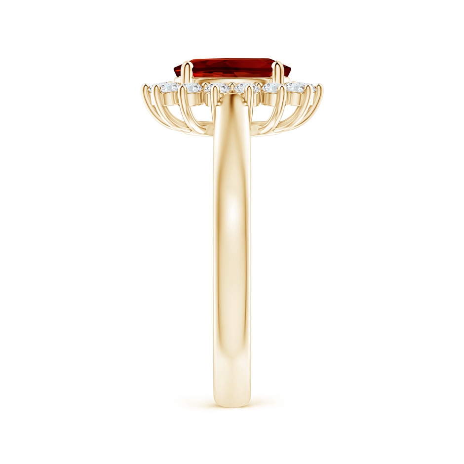 8x6mm Labgrown Lab-Grown Princess Diana Inspired Ruby Ring with Lab Diamond Halo in Yellow Gold side 299