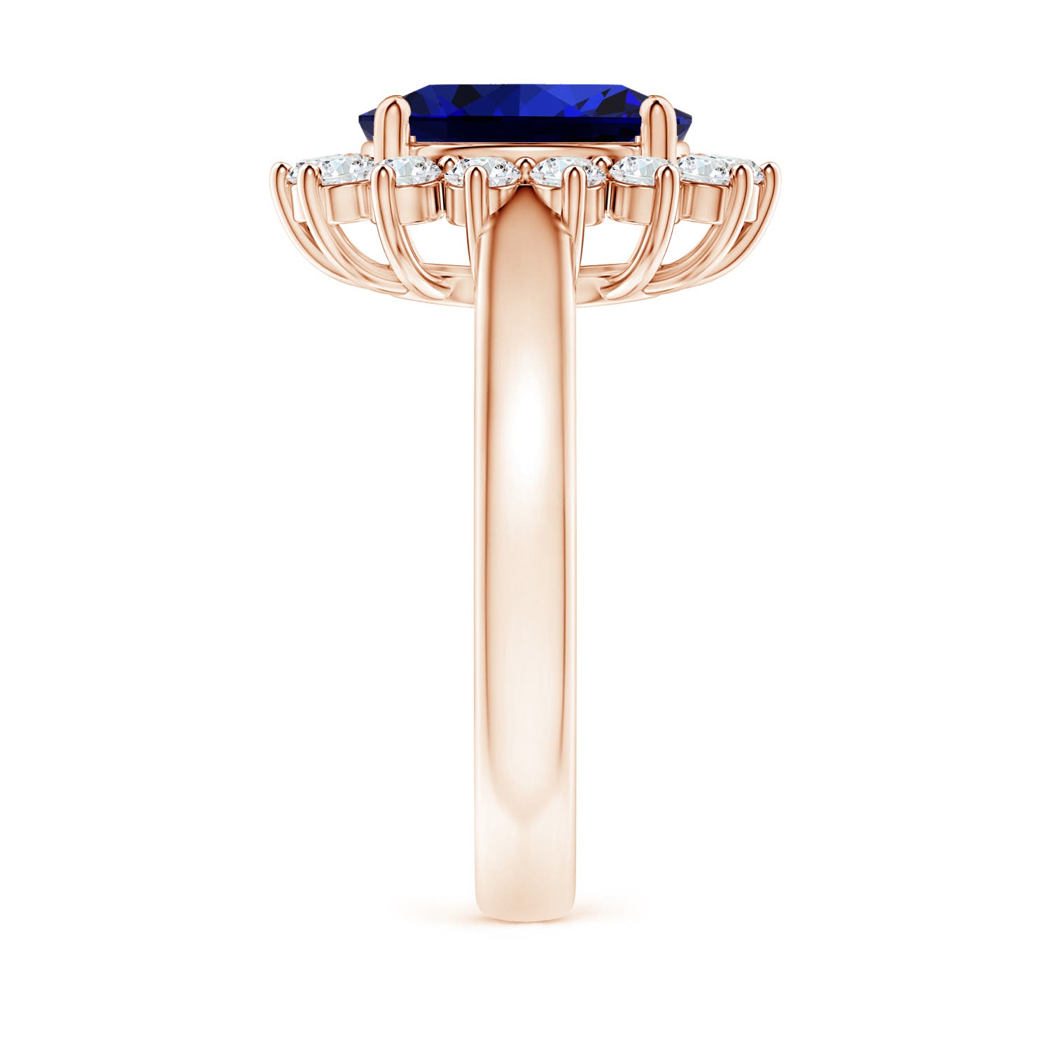 Premium - Lab-Grown Blue Sapphire / 4.03 CT / 14 KT Rose Gold