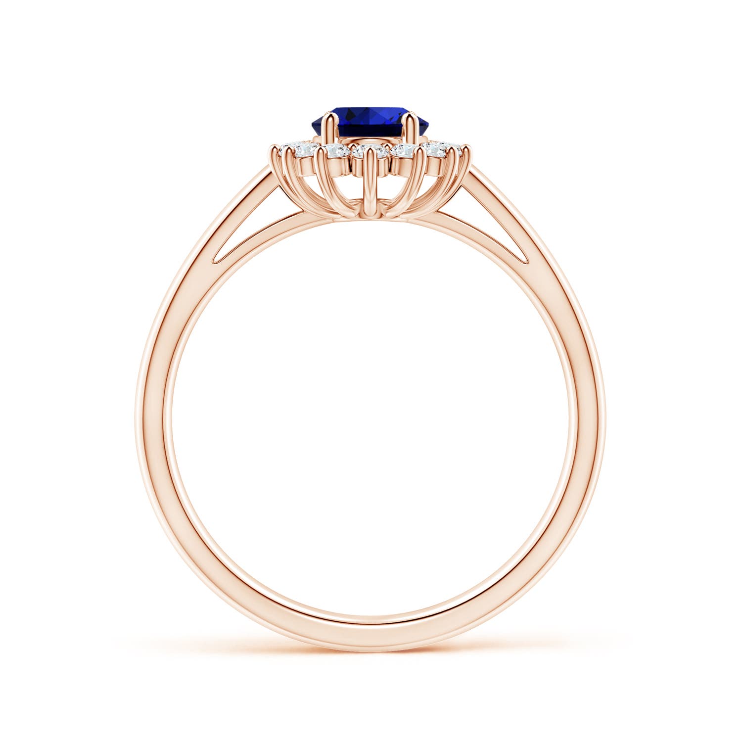 Premium - Lab-Grown Blue Sapphire / 1.1 CT / 18 KT Rose Gold