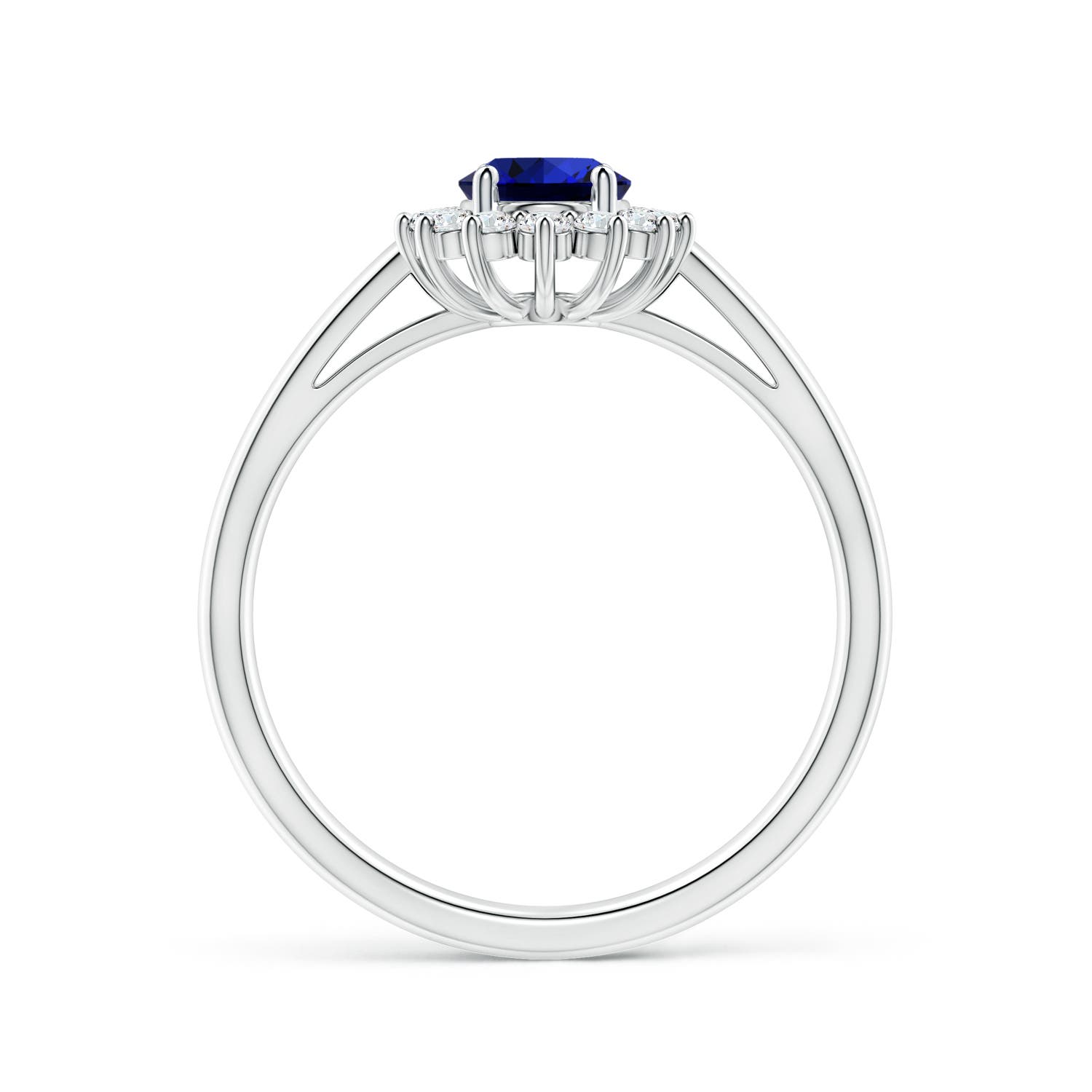 Premium - Lab-Grown Blue Sapphire / 1.1 CT / 18 KT White Gold