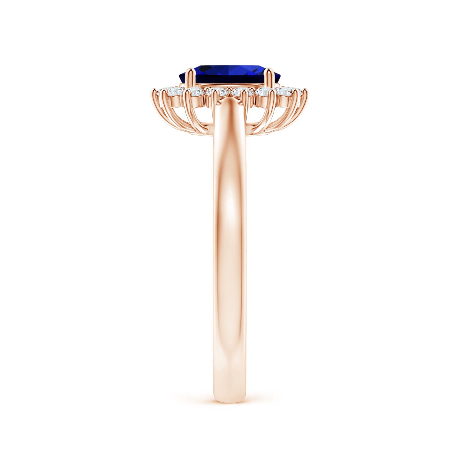 Premium - Lab-Grown Blue Sapphire / 1.1 CT / 14 KT Rose Gold