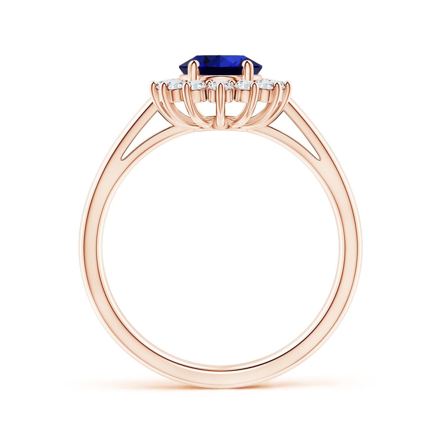 Premium - Lab-Grown Blue Sapphire / 1.9 CT / 18 KT Rose Gold