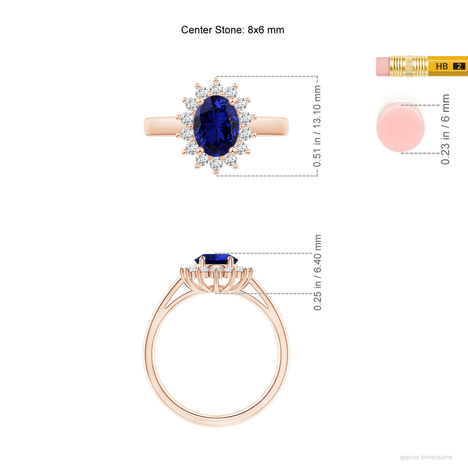 Premium - Lab-Grown Blue Sapphire / 1.9 CT / 18 KT Rose Gold