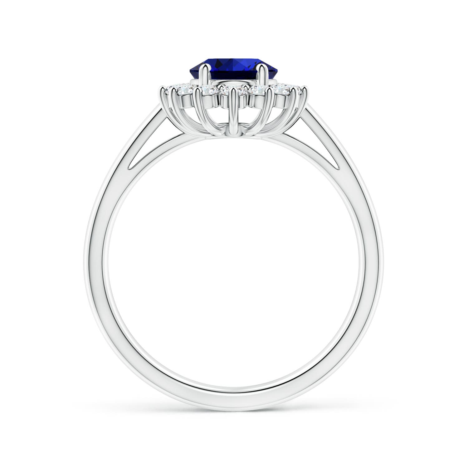 Premium - Lab-Grown Blue Sapphire / 1.9 CT / 18 KT White Gold