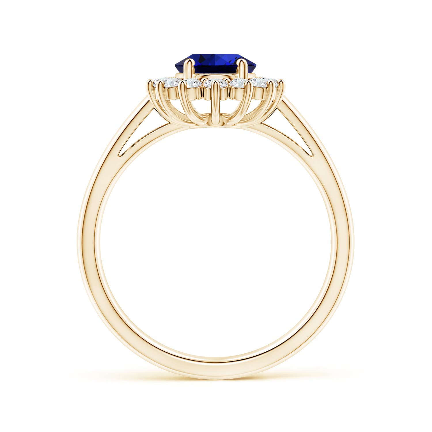 Premium - Lab-Grown Blue Sapphire / 1.9 CT / 18 KT Yellow Gold