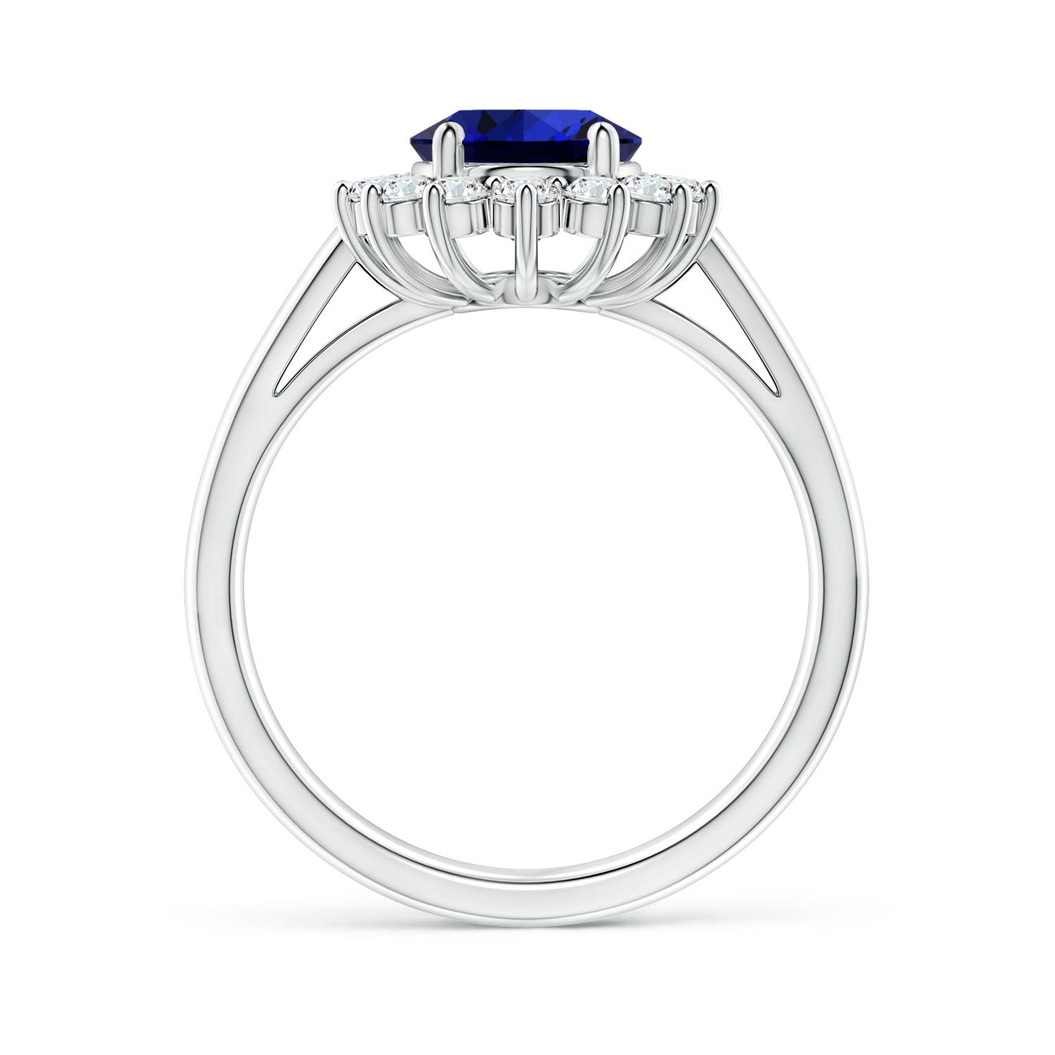 Premium - Lab-Grown Blue Sapphire / 2.49 CT / 18 KT White Gold