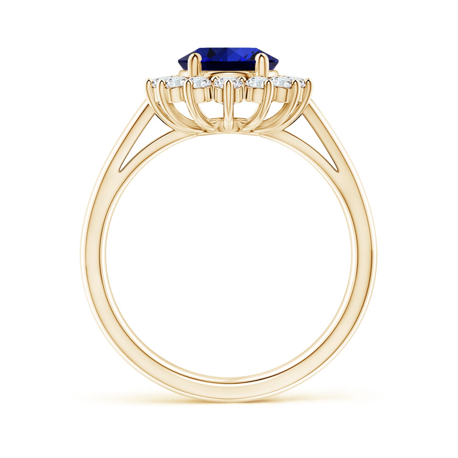 Premium - Lab-Grown Blue Sapphire / 2.49 CT / 18 KT Yellow Gold