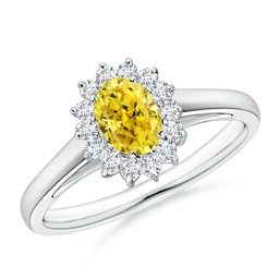 Classic Platinum Lab Grown Yellow Diamond Rings