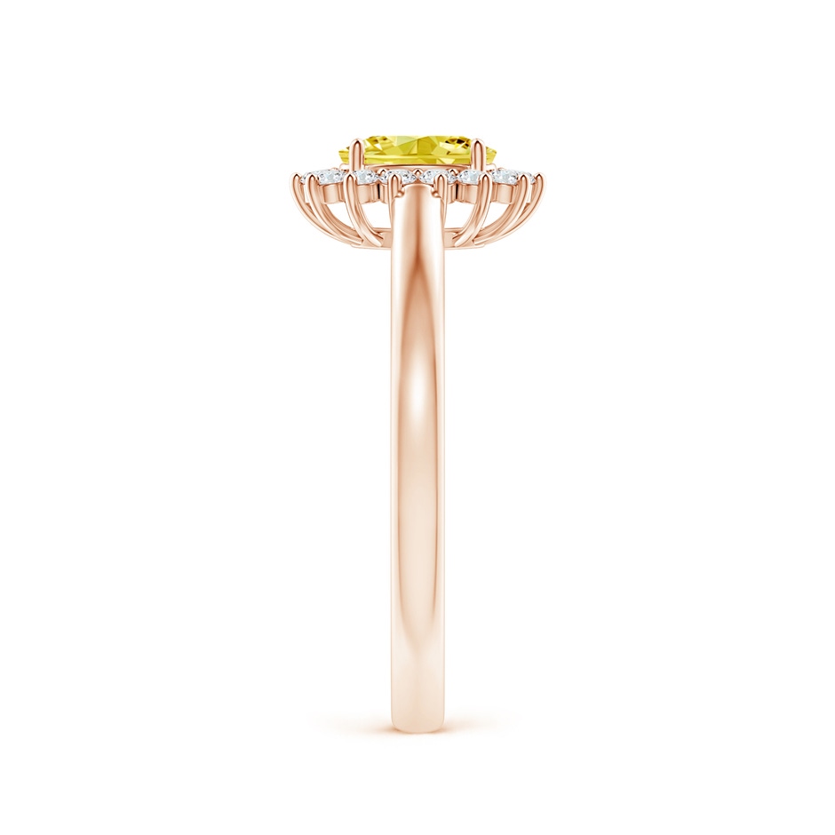 6x4mm Labgrown Princess Diana Inspired Lab-Grown Fancy Intense Yellow Diamond Ring with Halo in Rose Gold side 299