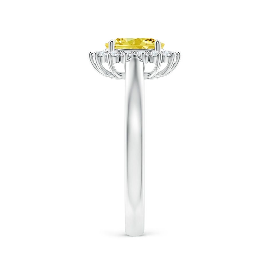 7x5mm Labgrown Princess Diana Inspired Lab-Grown Fancy Intense Yellow Diamond Ring with Halo in White Gold side 299