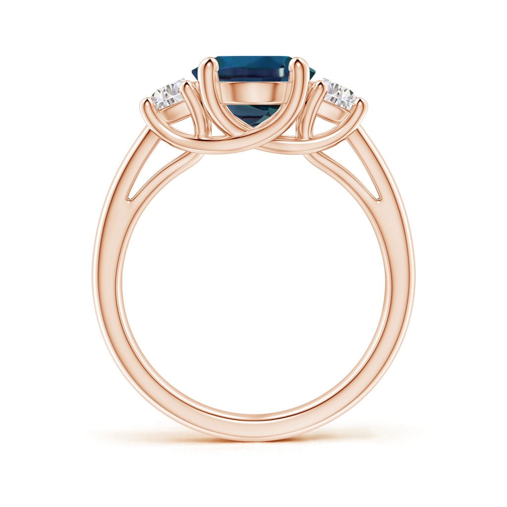 10x8mm Labgrown Oval Lab-Grown Alexandrite Ring with Half Moon Diamonds in Rose Gold - side 199