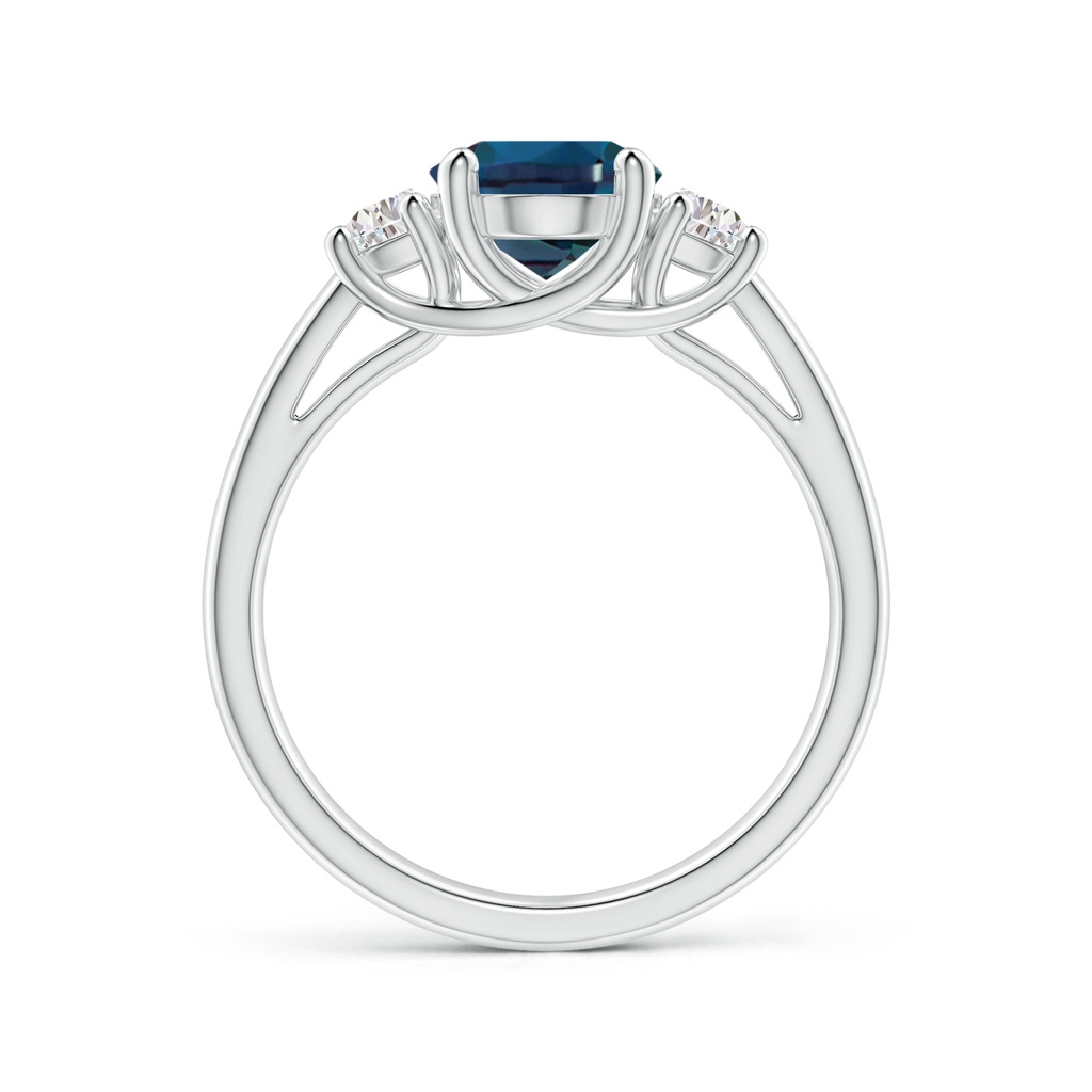 9x7mm Labgrown Oval Lab-Grown Alexandrite Ring with Half Moon Diamonds in White Gold - side 199