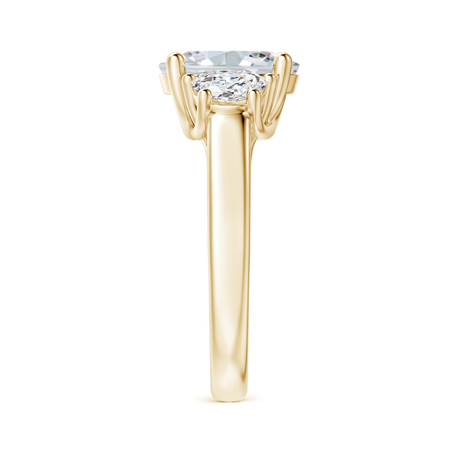 10x8mm FGVS Lab-Grown Oval and Half Moon Diamond Three Stone Ring in Yellow Gold side 299
