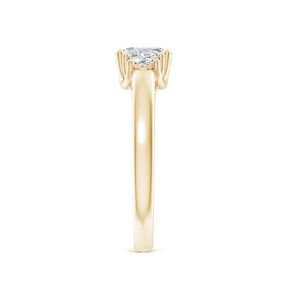 6x4mm FGVS Lab-Grown Oval and Half Moon Diamond Three Stone Ring in Yellow Gold side 299