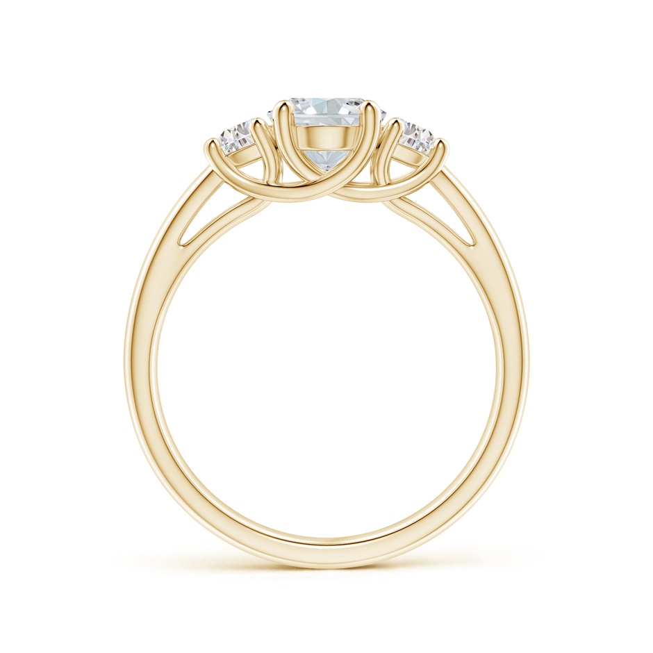 8x6mm FGVS Lab-Grown Oval and Half Moon Diamond Three Stone Ring in Yellow Gold side 199