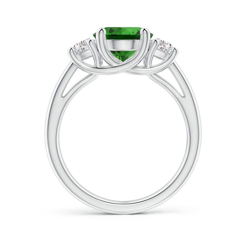 10x8mm Labgrown Lab-Grown Three Stone Oval Emerald and Half Moon Diamond Ring in White Gold side 199