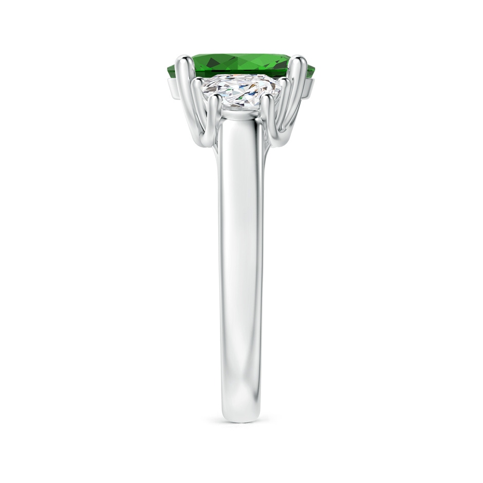10x8mm Labgrown Lab-Grown Three Stone Oval Emerald and Half Moon Diamond Ring in White Gold side 299