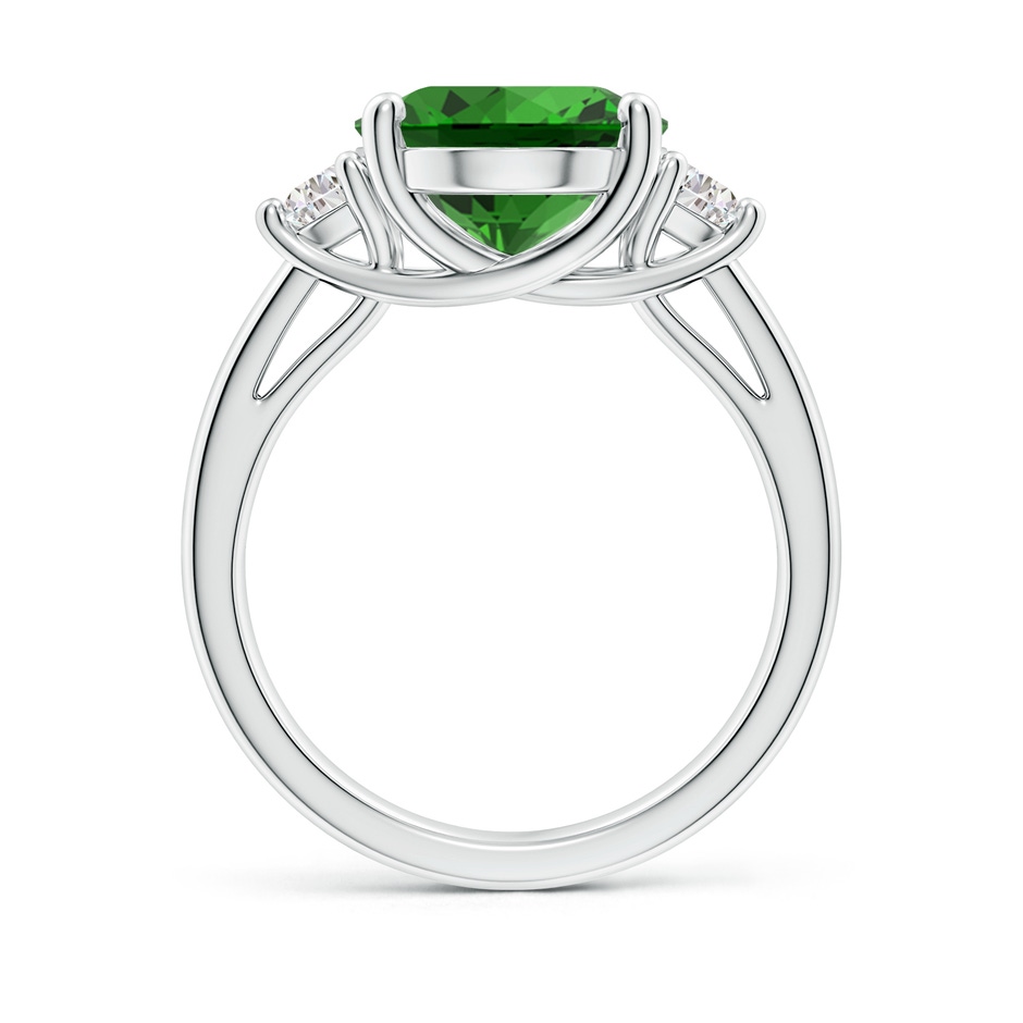 12x10mm Labgrown Lab-Grown Three Stone Oval Emerald and Half Moon Diamond Ring in White Gold side 199