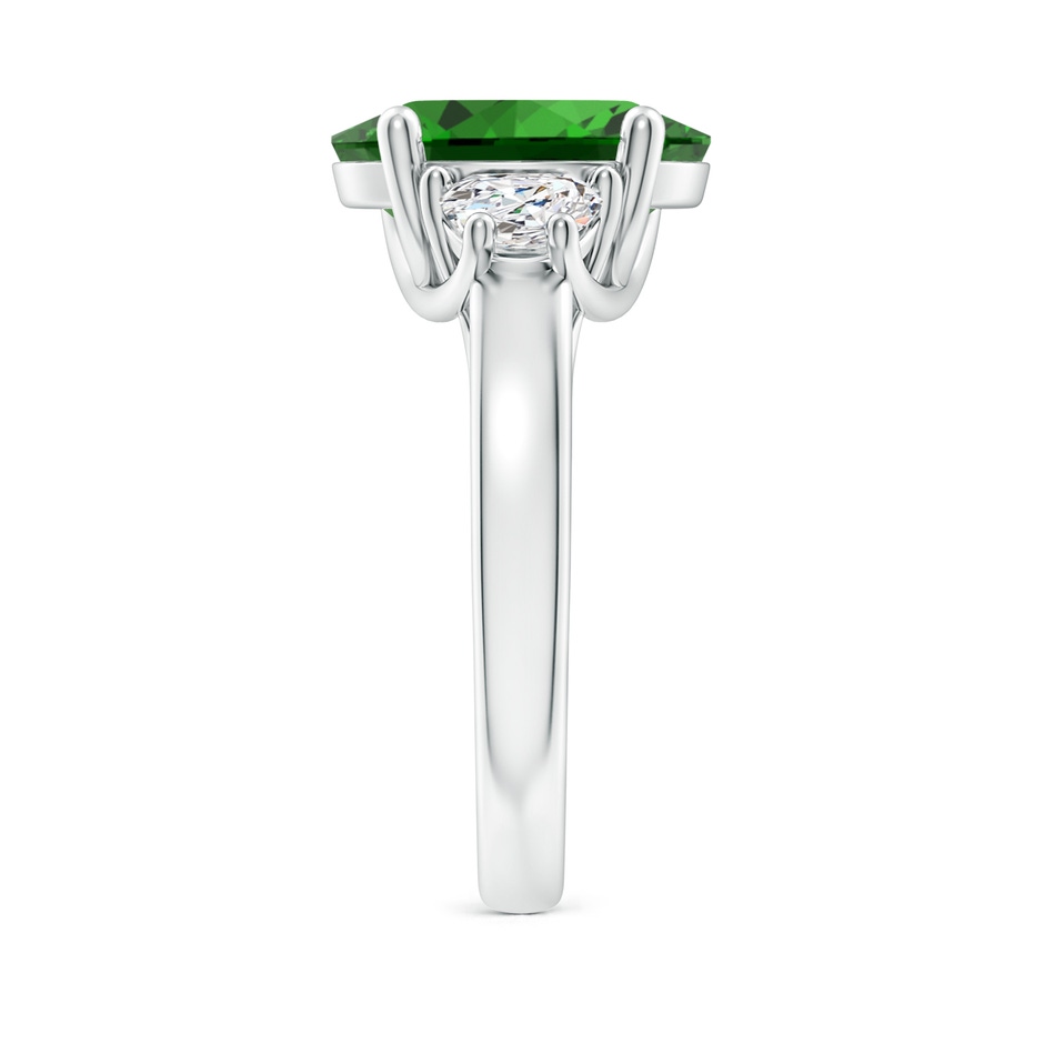 12x10mm Labgrown Lab-Grown Three Stone Oval Emerald and Half Moon Diamond Ring in White Gold side 299