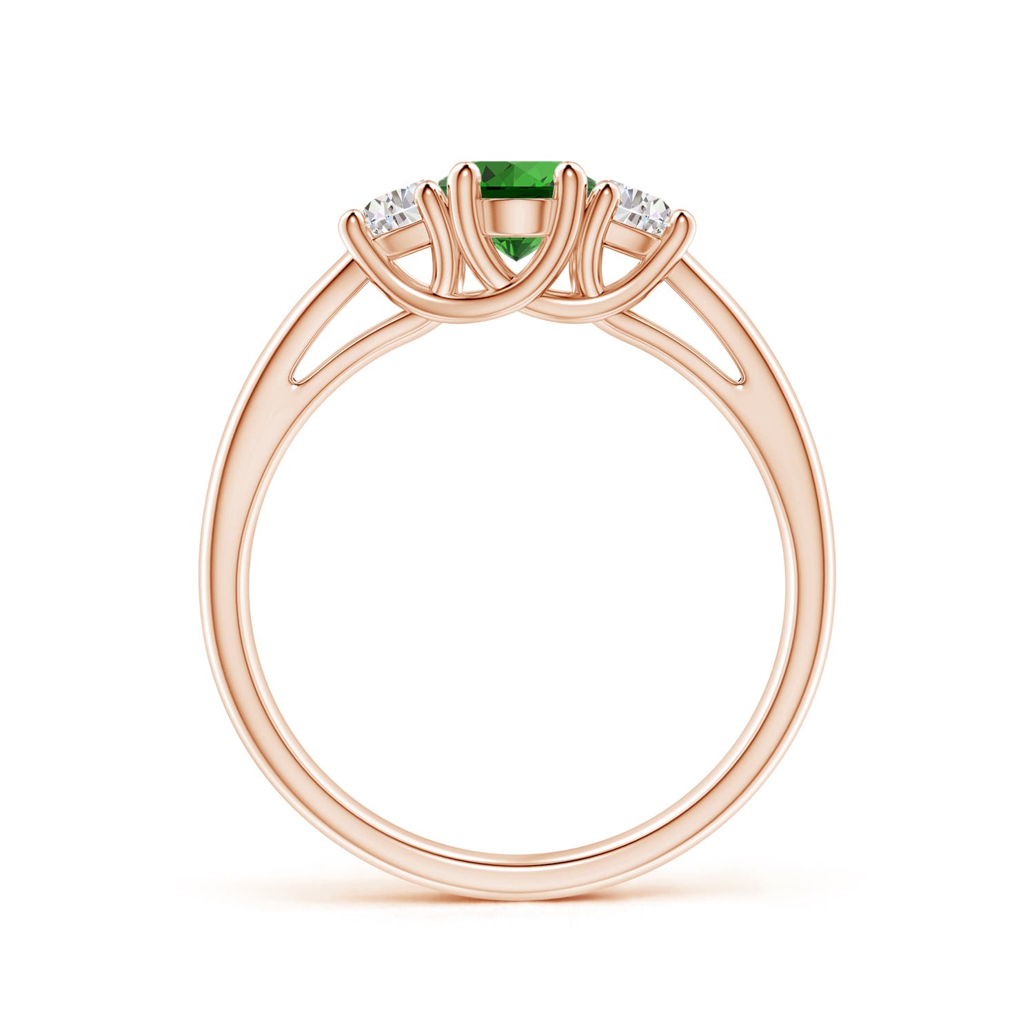 Premium - Lab-Grown Emerald / 1.12 CT / 14 KT Rose Gold