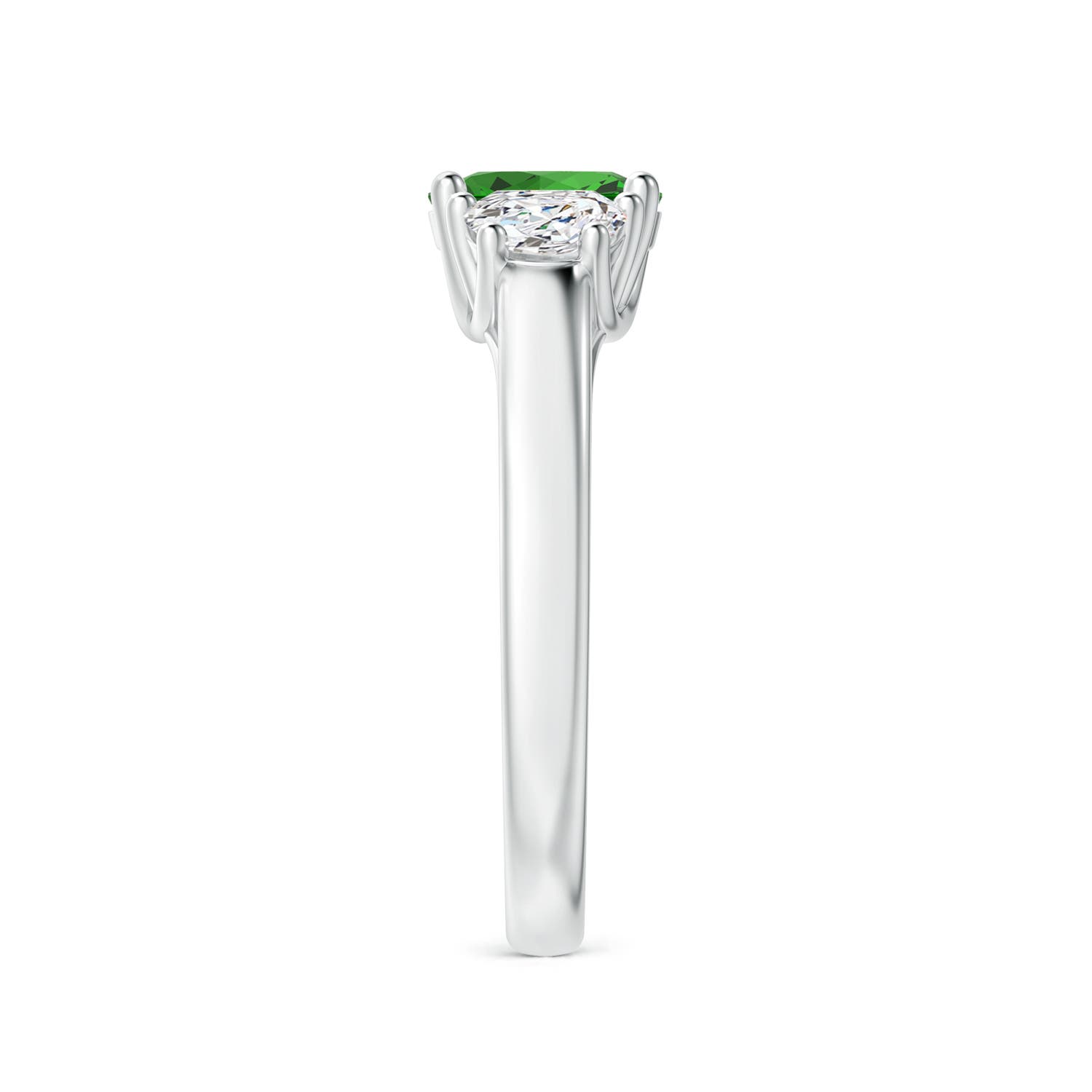 Premium - Lab-Grown Emerald / 1.12 CT / 14 KT White Gold