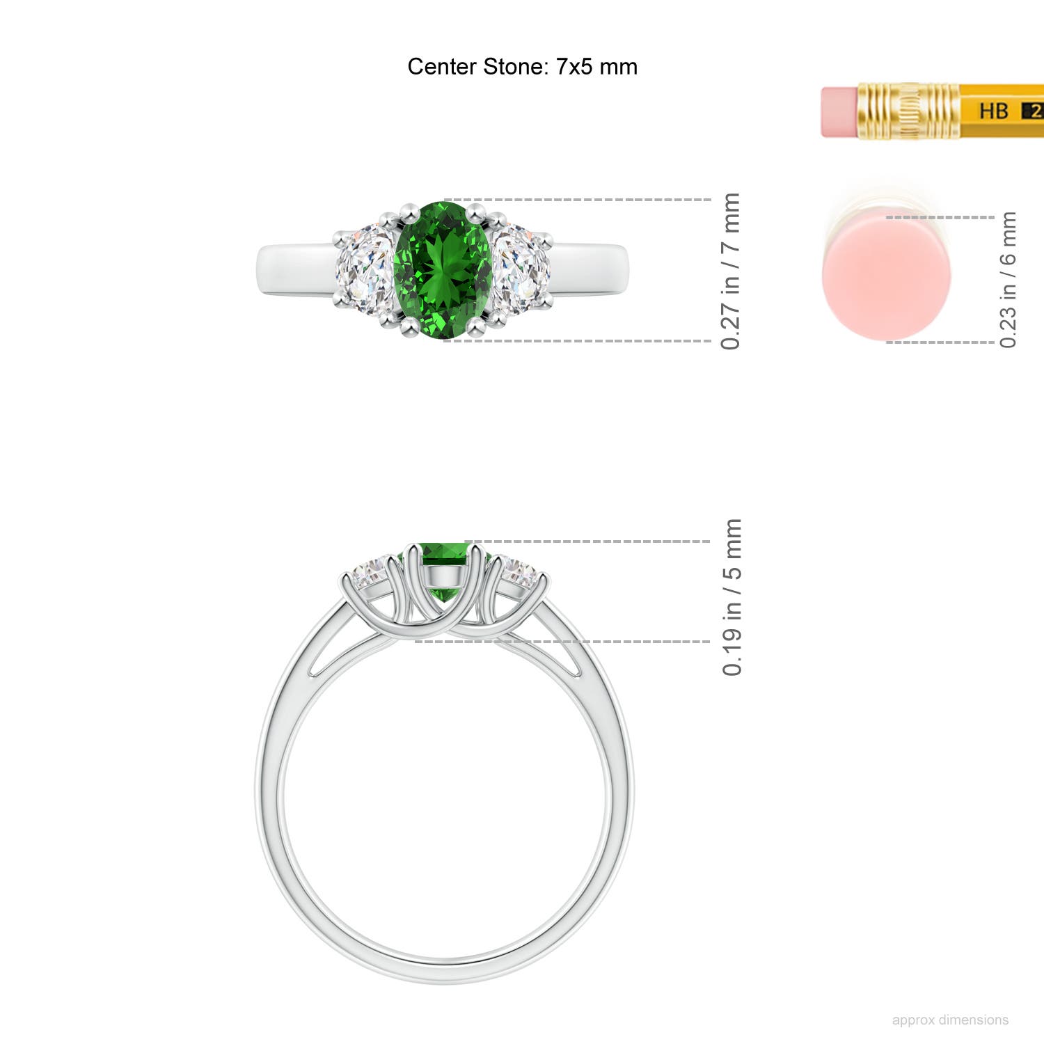 Premium - Lab-Grown Emerald / 1.12 CT / 14 KT White Gold