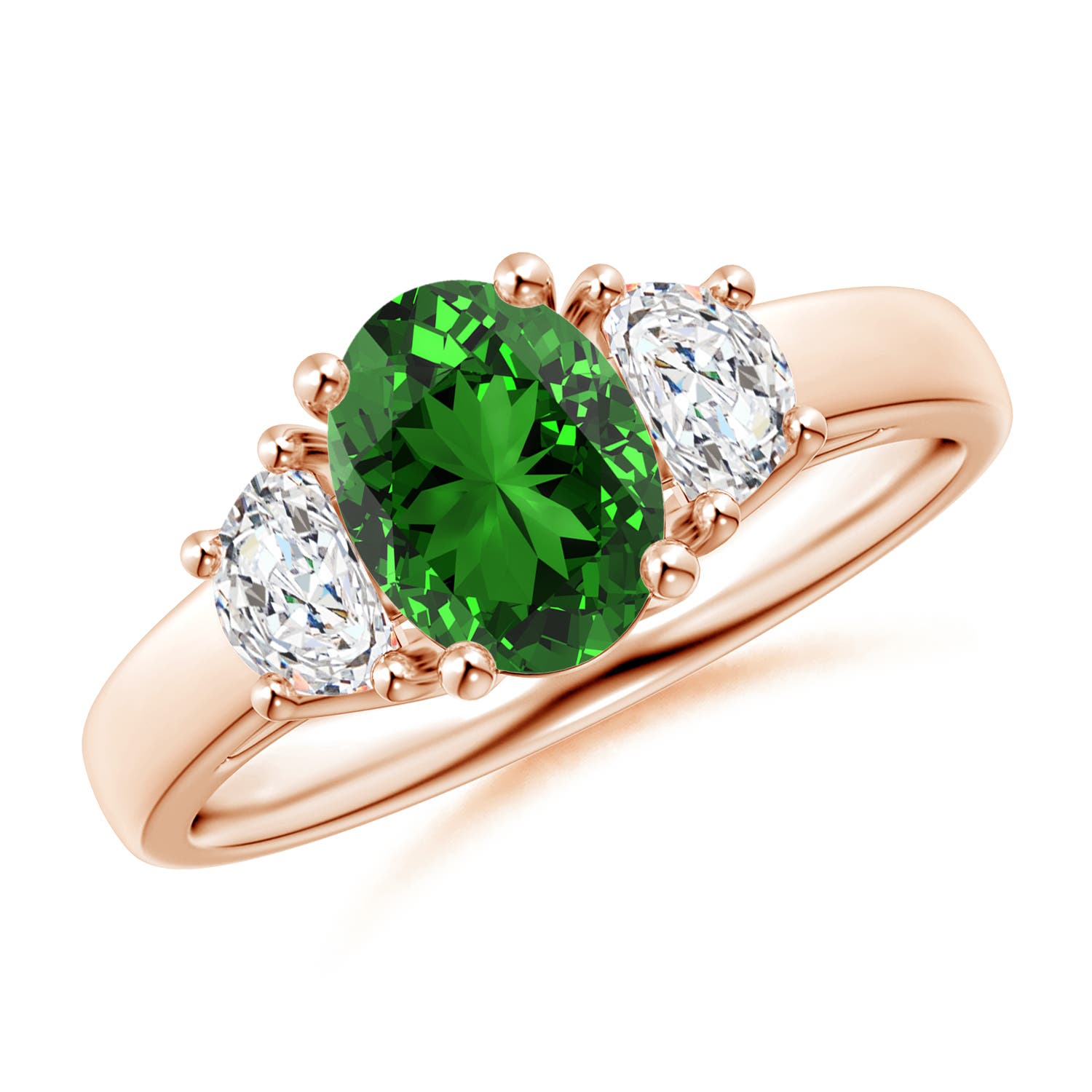 Premium - Lab-Grown Emerald / 1.56 CT / 14 KT Rose Gold