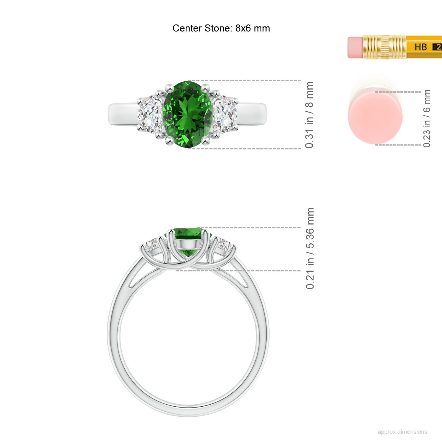 Premium - Lab-Grown Emerald / 1.56 CT / 14 KT White Gold