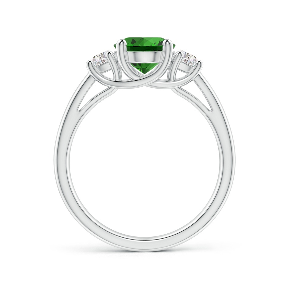 9x7mm Labgrown Lab-Grown Three Stone Oval Emerald and Half Moon Diamond Ring in White Gold side 199