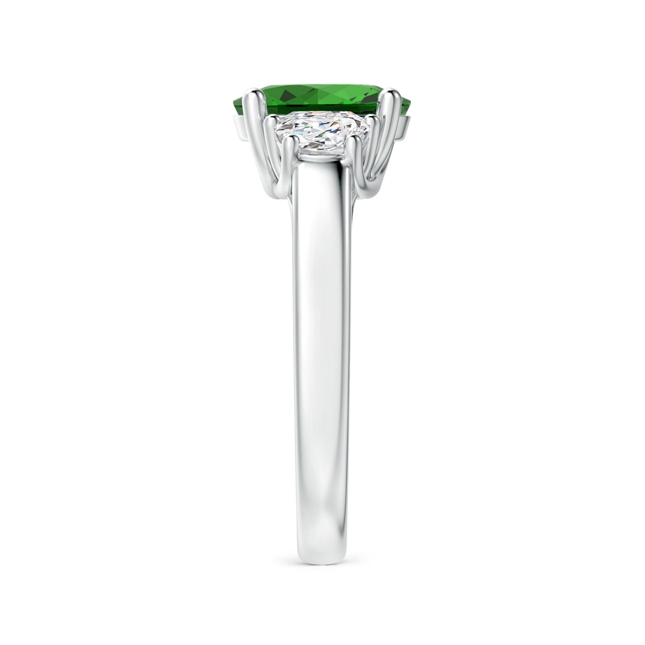 9x7mm Labgrown Lab-Grown Three Stone Oval Emerald and Half Moon Diamond Ring in White Gold side 299