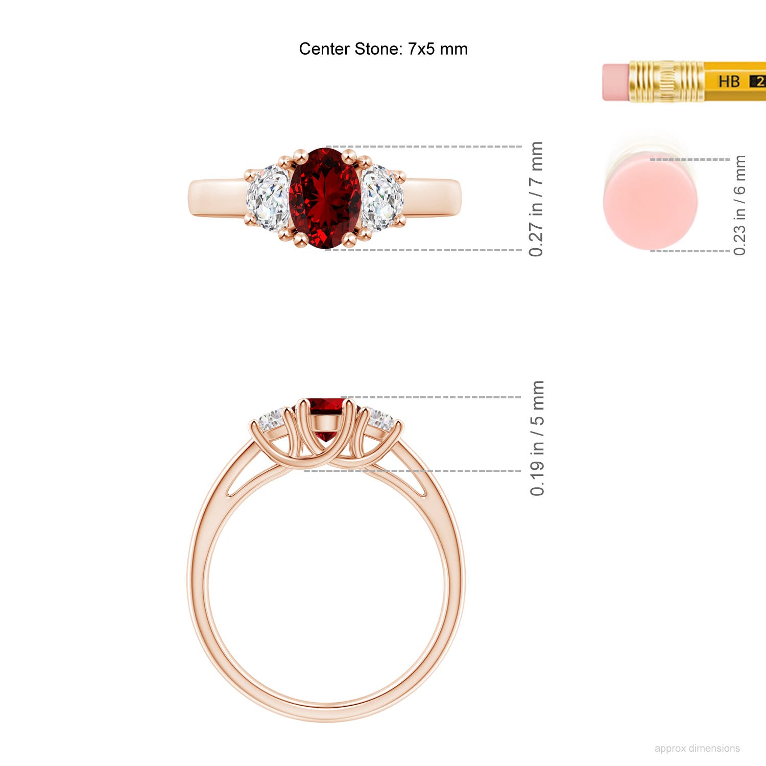 Premium - Lab-Grown Ruby / 1.46 CT / 14 KT Rose Gold