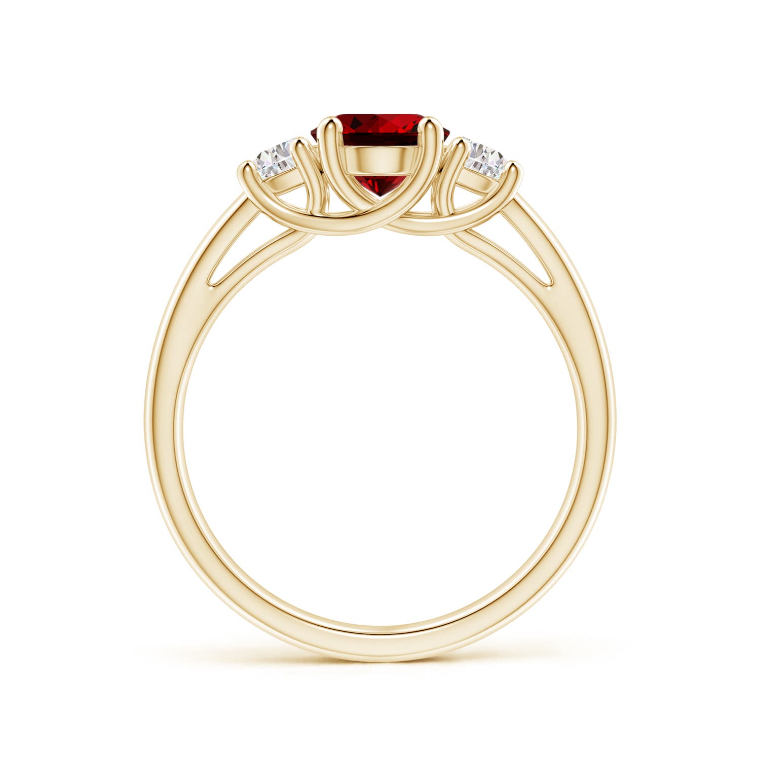 Premium - Lab-Grown Ruby / 1.71 CT / 14 KT Yellow Gold