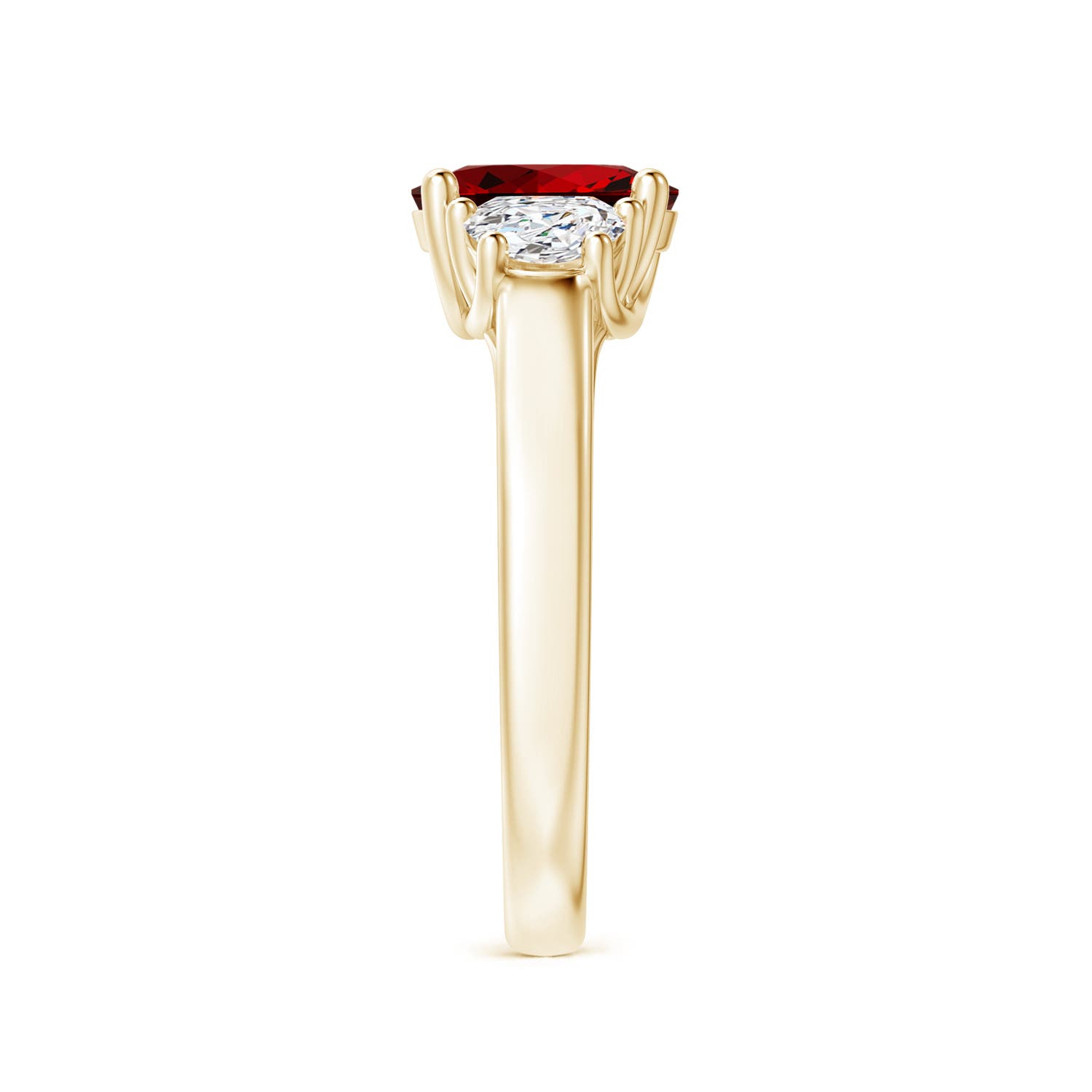 Premium - Lab-Grown Ruby / 1.71 CT / 14 KT Yellow Gold