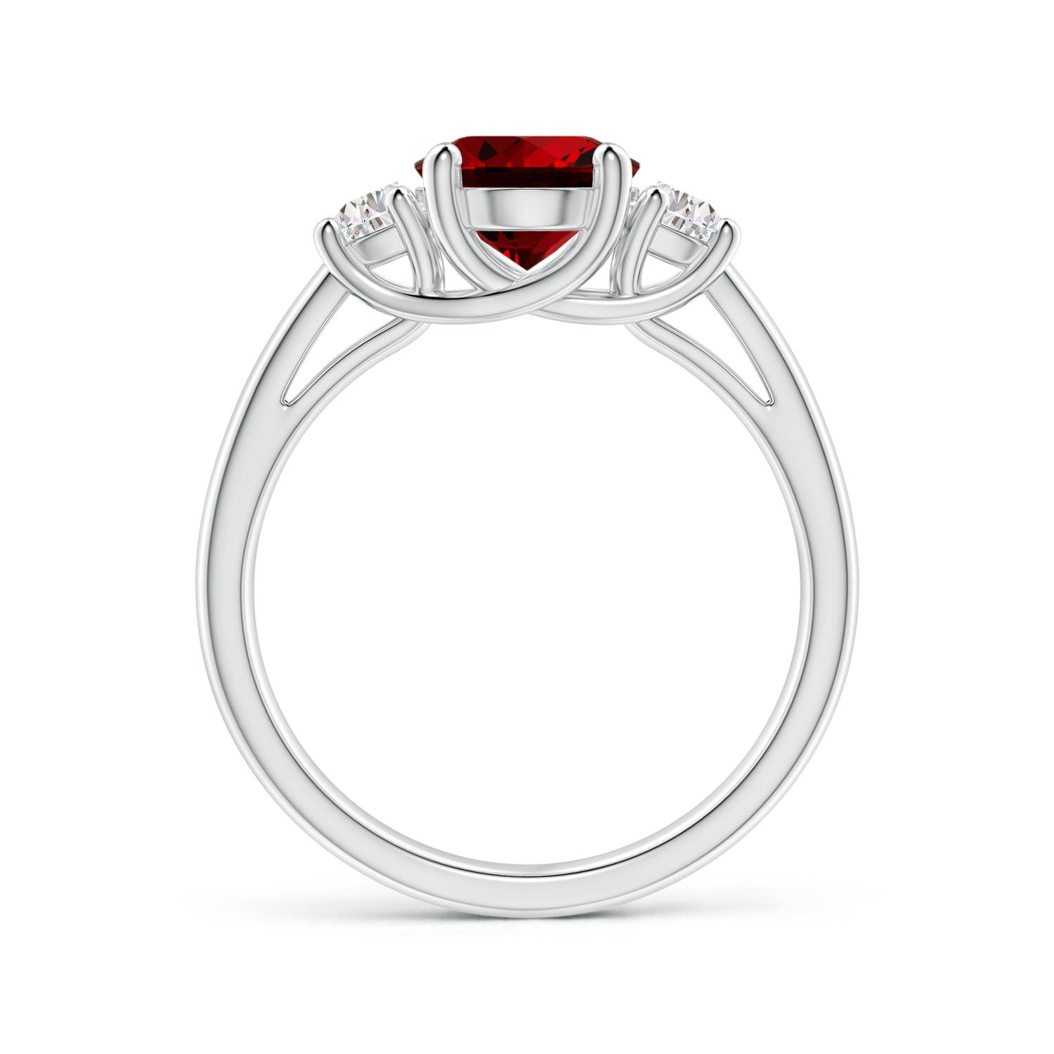 Premium - Lab-Grown Ruby / 2.46 CT / 14 KT White Gold