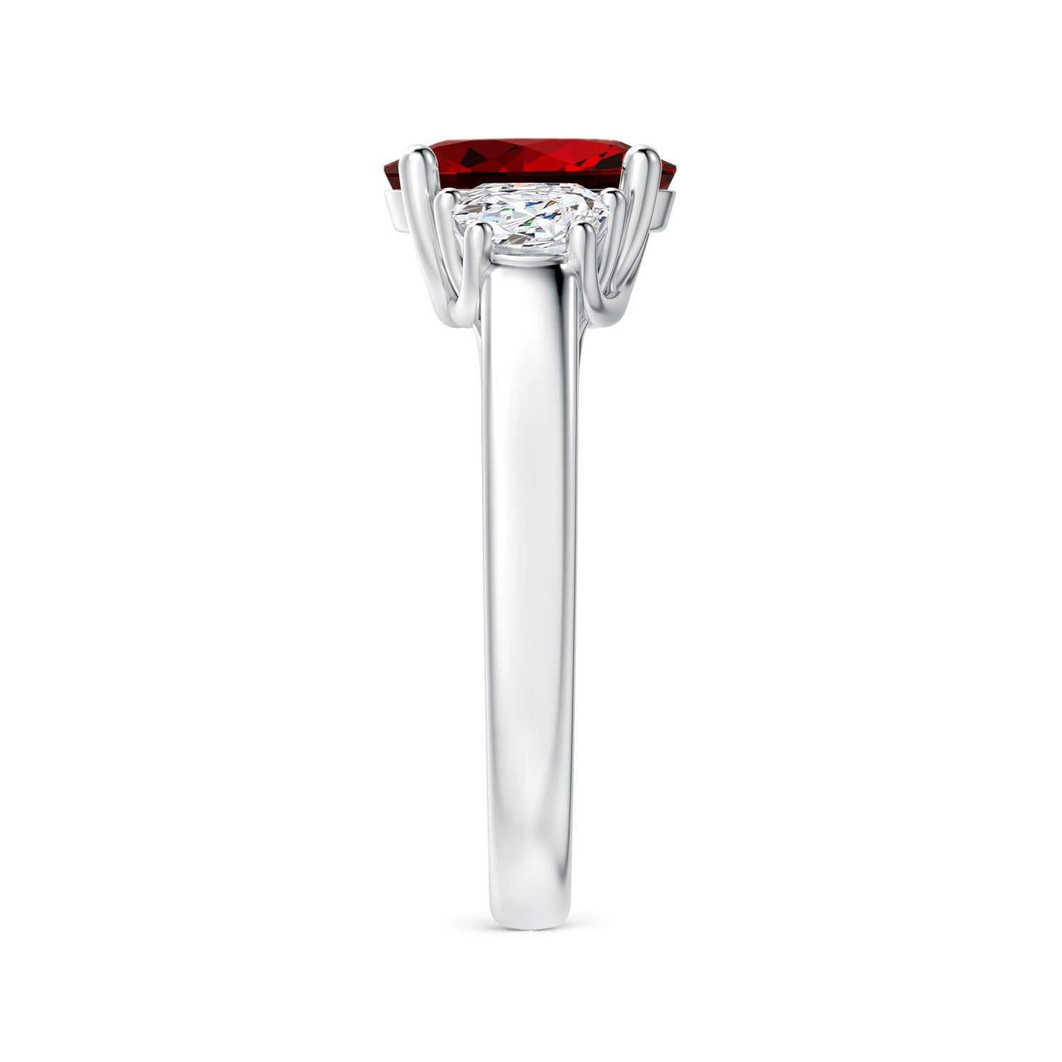 Premium - Lab-Grown Ruby / 2.46 CT / 14 KT White Gold