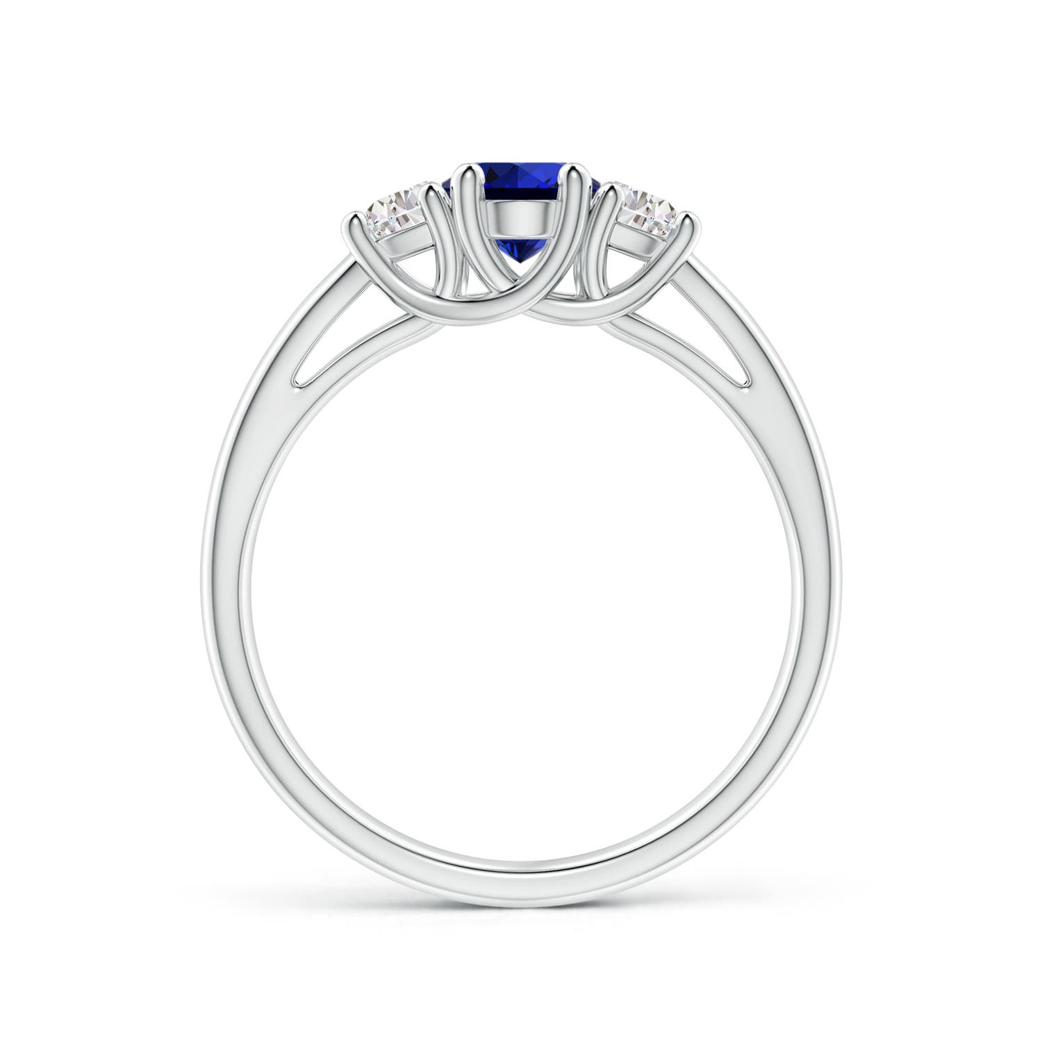 Premium - Lab-Grown Blue Sapphire / 1.31 CT / 14 KT White Gold